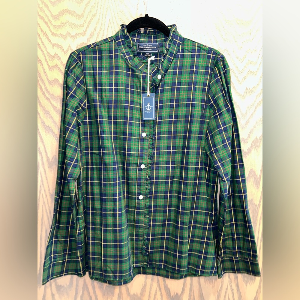Kiel James Patrick Women’s Ruffle Plaid Shirt
